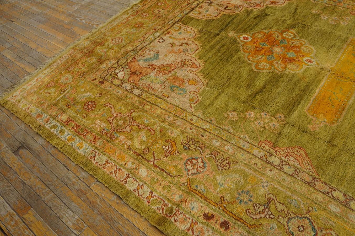 19th Century Turkish Angora Oushak Carpet ( 7'8'' x 13' - 234 x 396 ) For Sale 8