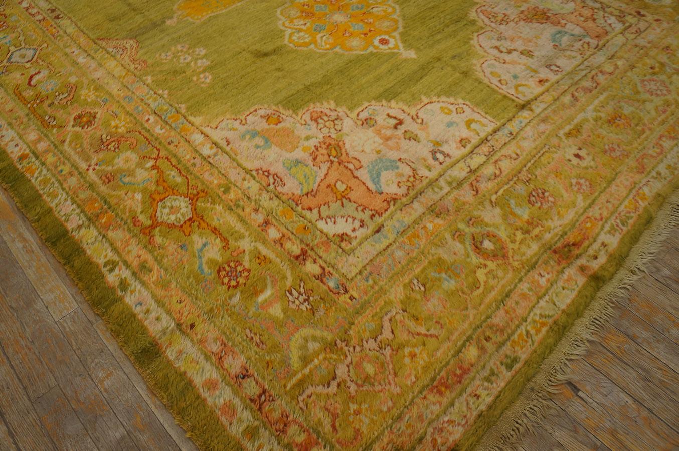 Wool 19th Century Turkish Angora Oushak Carpet ( 7'8'' x 13' - 234 x 396 ) For Sale