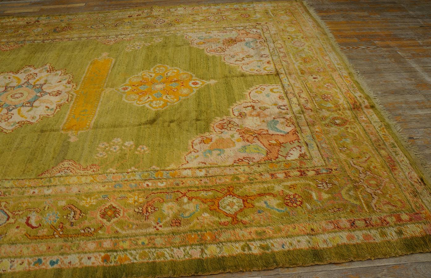 Wool Antique Turkish Oushak Rug 7' 8'' x 13' 0'' For Sale