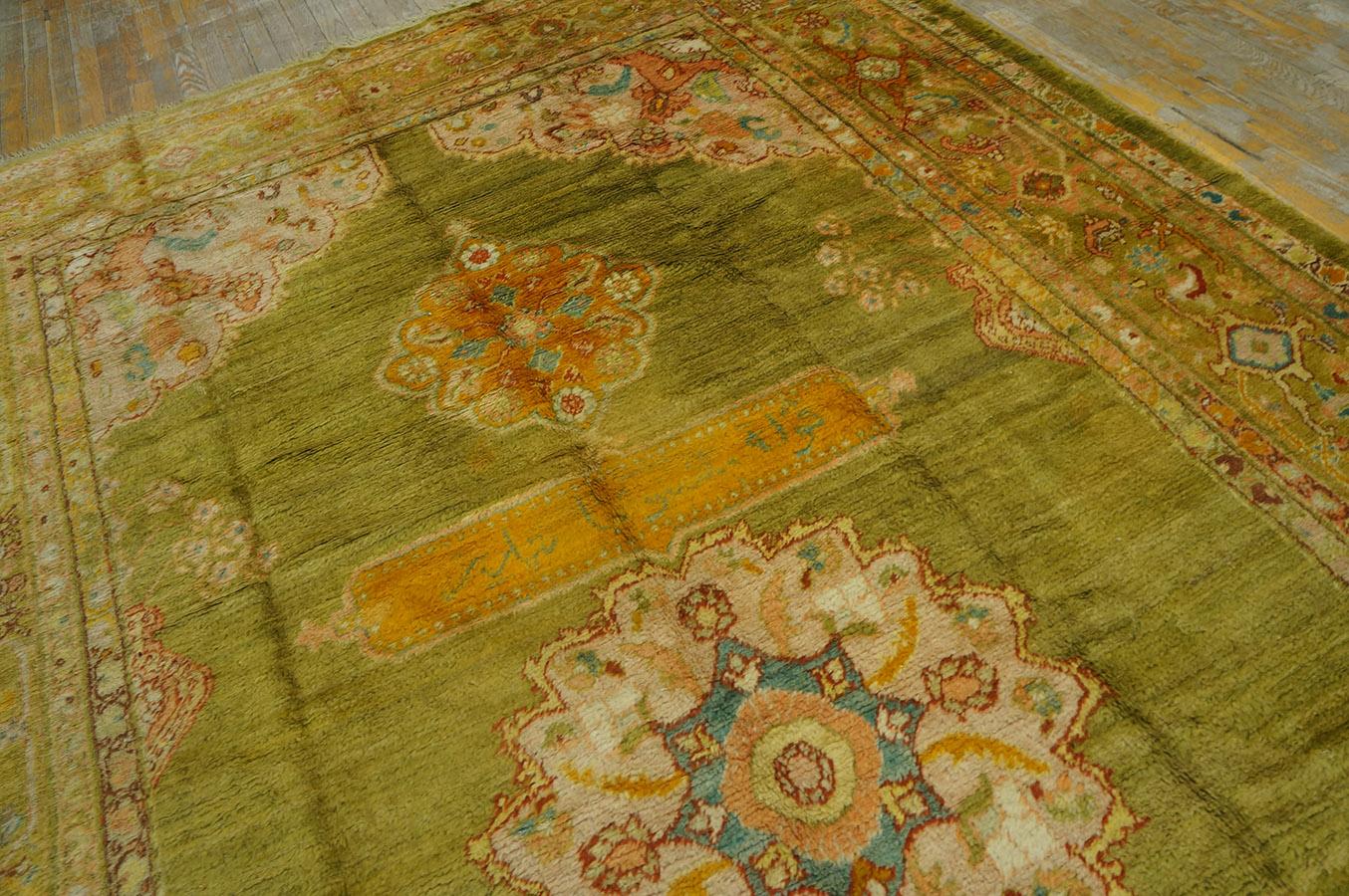 19th Century Turkish Angora Oushak Carpet ( 7'8'' x 13' - 234 x 396 ) For Sale 4