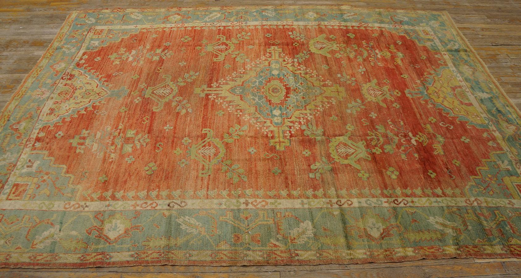 Ancien tapis turc d'Oushak ancien 7' 9'' x 10' 0'' en vente 3