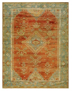 Ancien tapis turc d'Oushak ancien 7' 9'' x 10' 0''