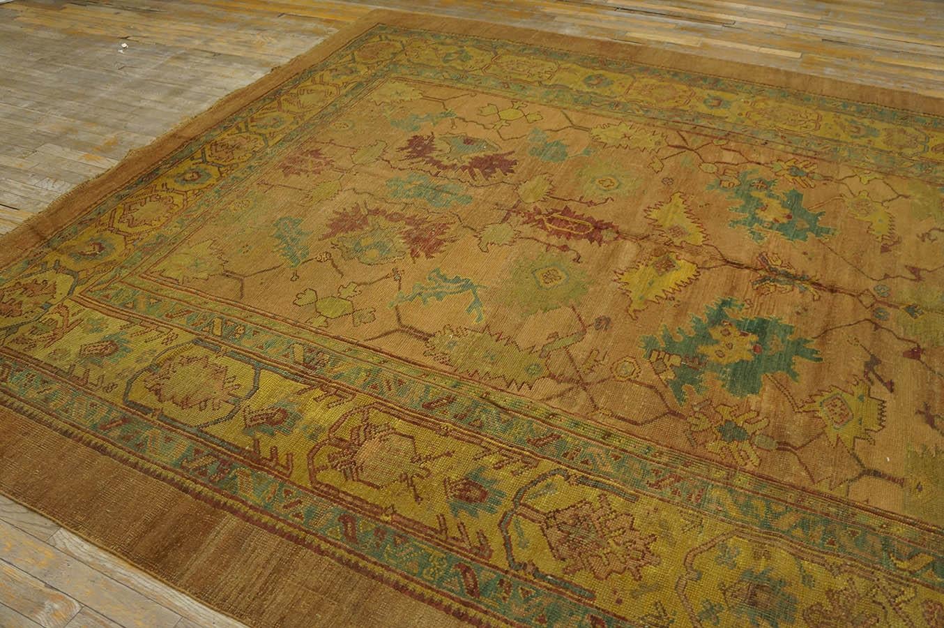 Wool 19th Century Turkish Oushak Carpet ( 8'9'' x 10'10'' - 266 x 330 ) For Sale