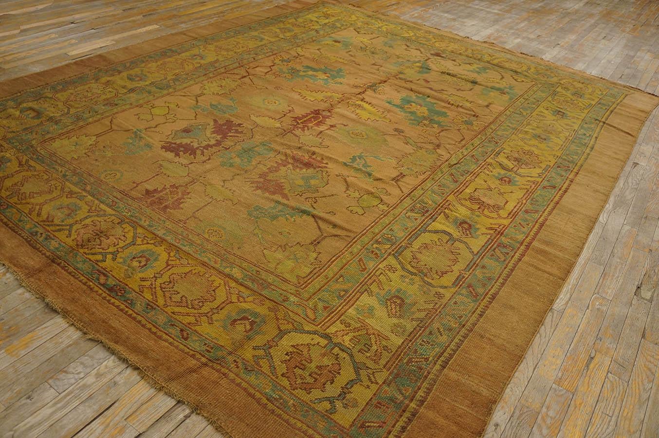 19th Century Turkish Oushak Carpet ( 8'9'' x 10'10'' - 266 x 330 ) For Sale 1