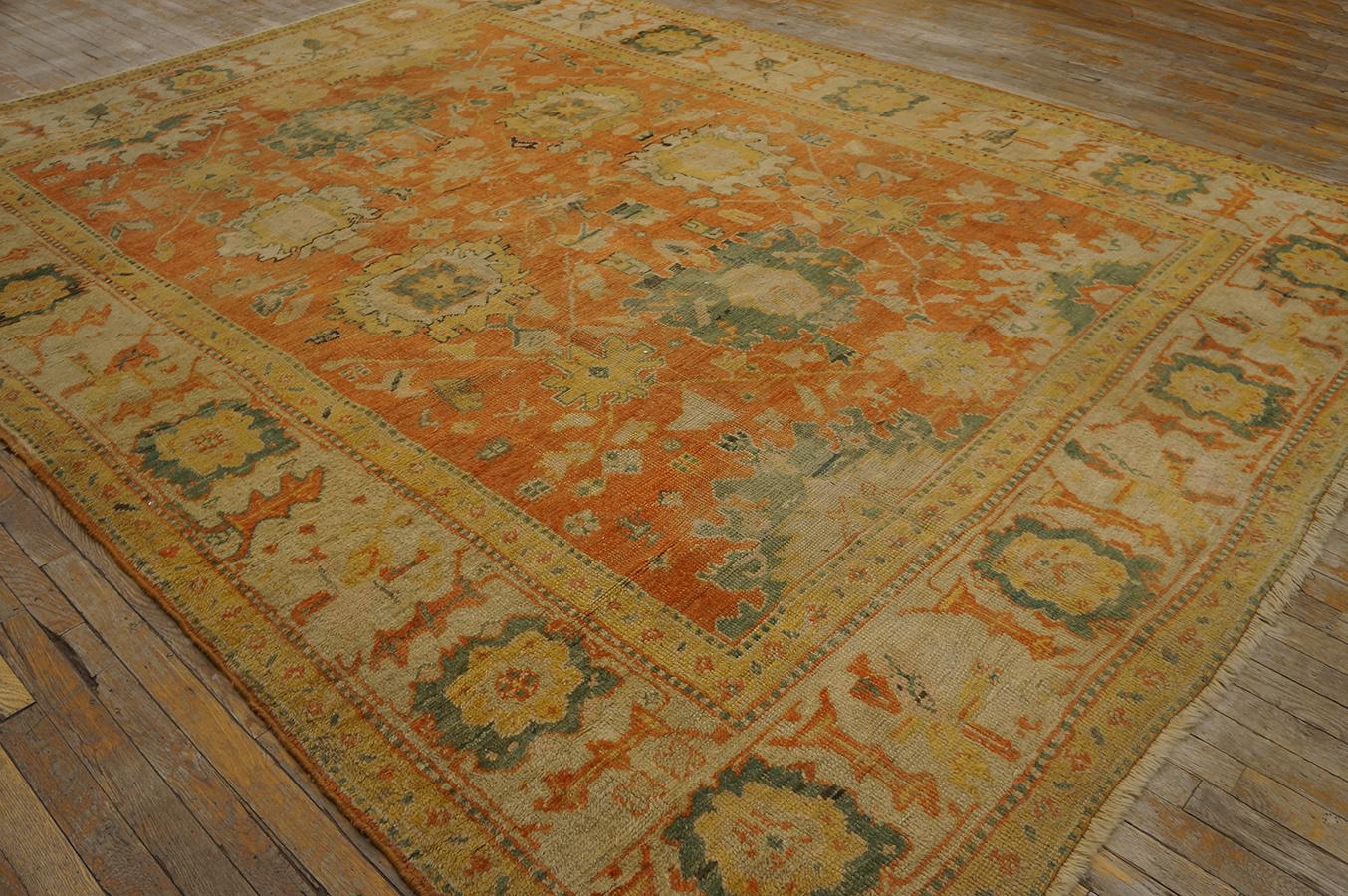 Late 19th Century Turkish Anatolian Oushak Carpet (8'4''x 11'2'' - 254 x 340 cm) For Sale 6