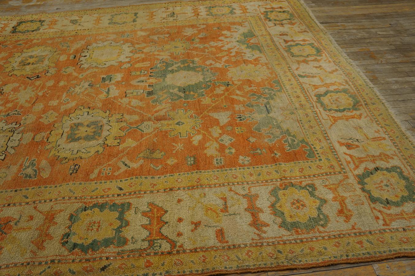 Late 19th Century Turkish Anatolian Oushak Carpet (8'4''x 11'2'' - 254 x 340 cm) For Sale 7