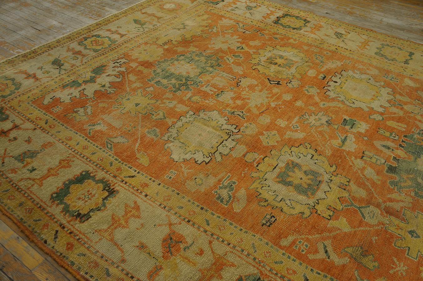 Late 19th Century Turkish Anatolian Oushak Carpet (8'4''x 11'2'' - 254 x 340 cm) For Sale 8