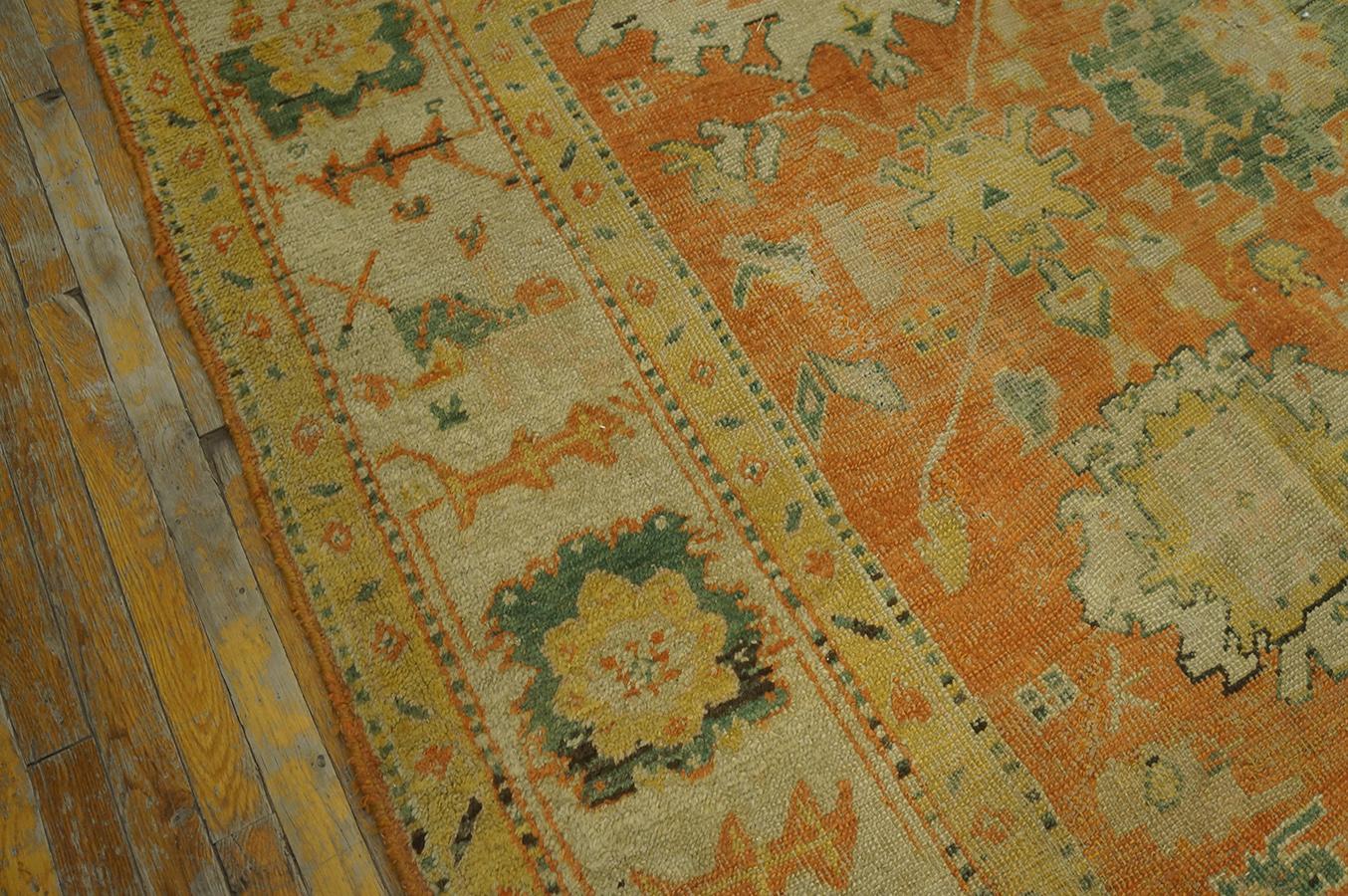 Late 19th Century Turkish Anatolian Oushak Carpet (8'4''x 11'2'' - 254 x 340 cm) For Sale 9