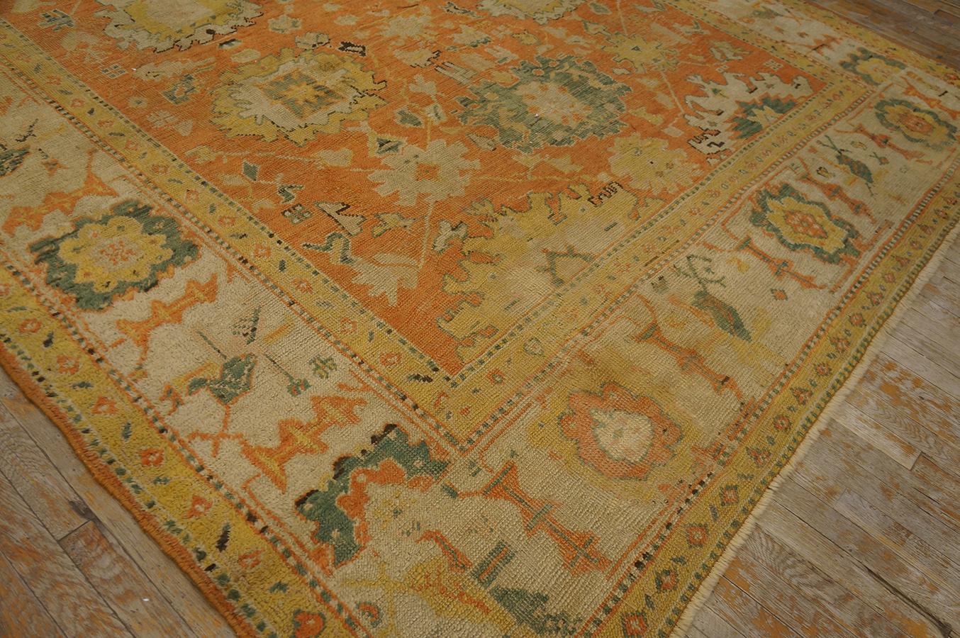 Wool Late 19th Century Turkish Anatolian Oushak Carpet (8'4''x 11'2'' - 254 x 340 cm) For Sale