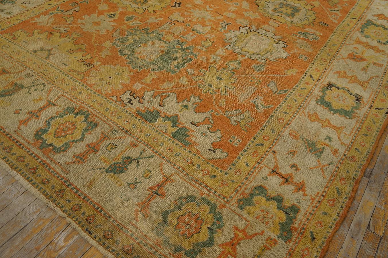 Late 19th Century Turkish Anatolian Oushak Carpet (8'4''x 11'2'' - 254 x 340 cm) For Sale 1