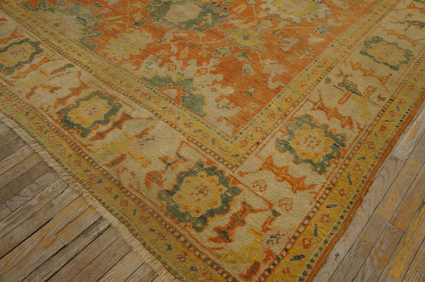 Late 19th Century Turkish Anatolian Oushak Carpet (8'4''x 11'2'' - 254 x 340 cm) For Sale 3