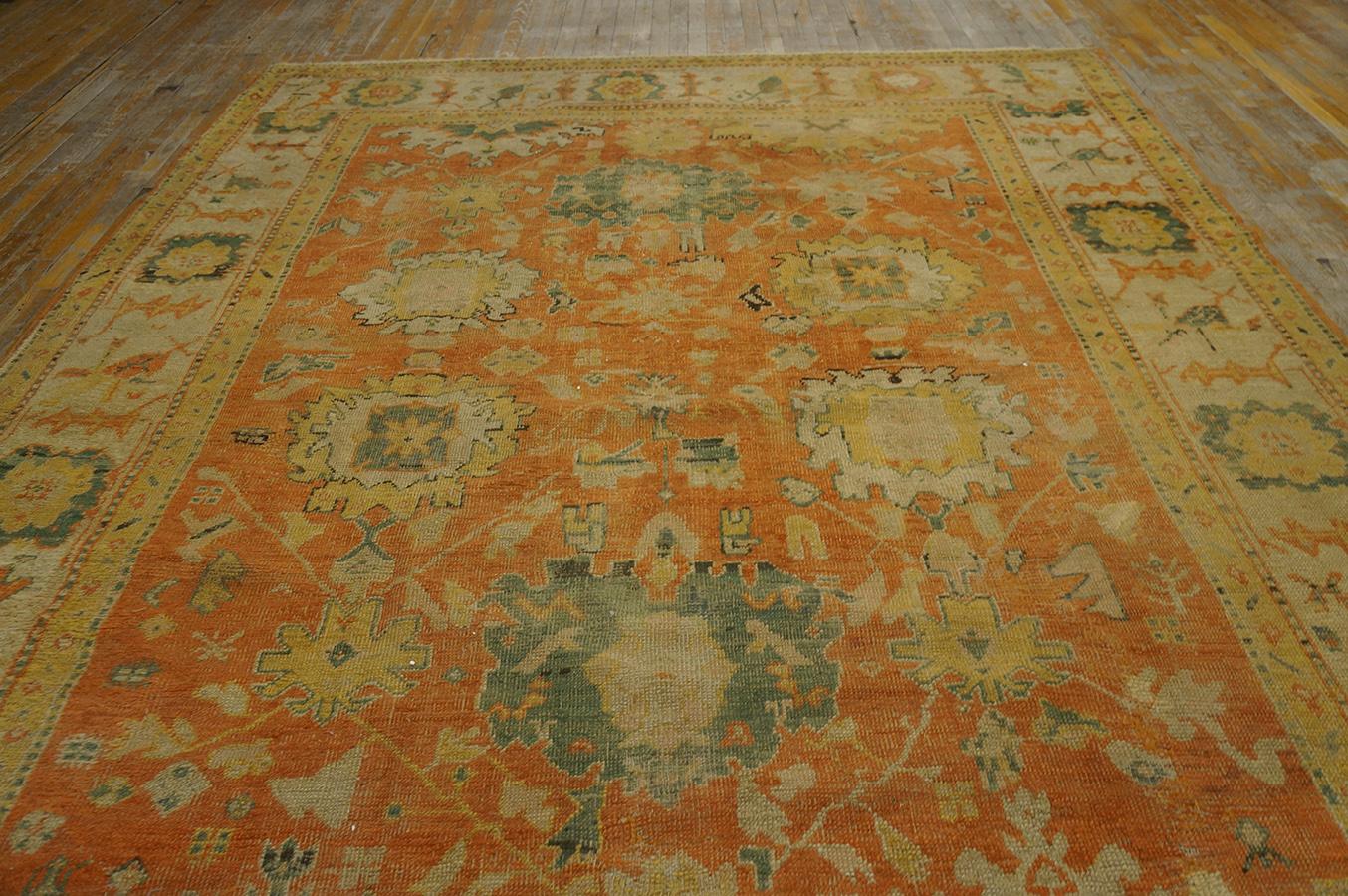 Late 19th Century Turkish Anatolian Oushak Carpet (8'4''x 11'2'' - 254 x 340 cm) For Sale 4