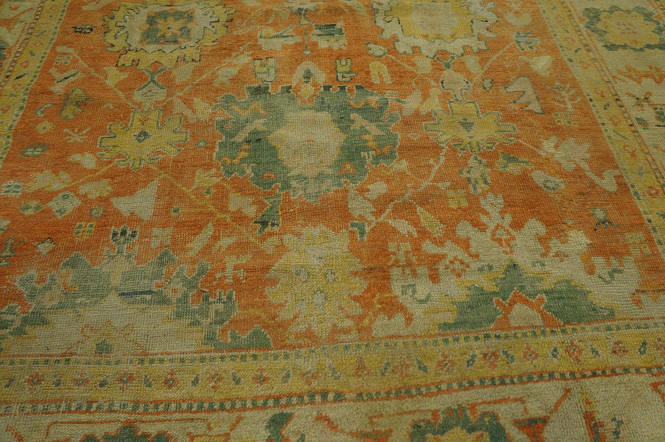 Late 19th Century Turkish Anatolian Oushak Carpet (8'4''x 11'2'' - 254 x 340 cm) For Sale 5