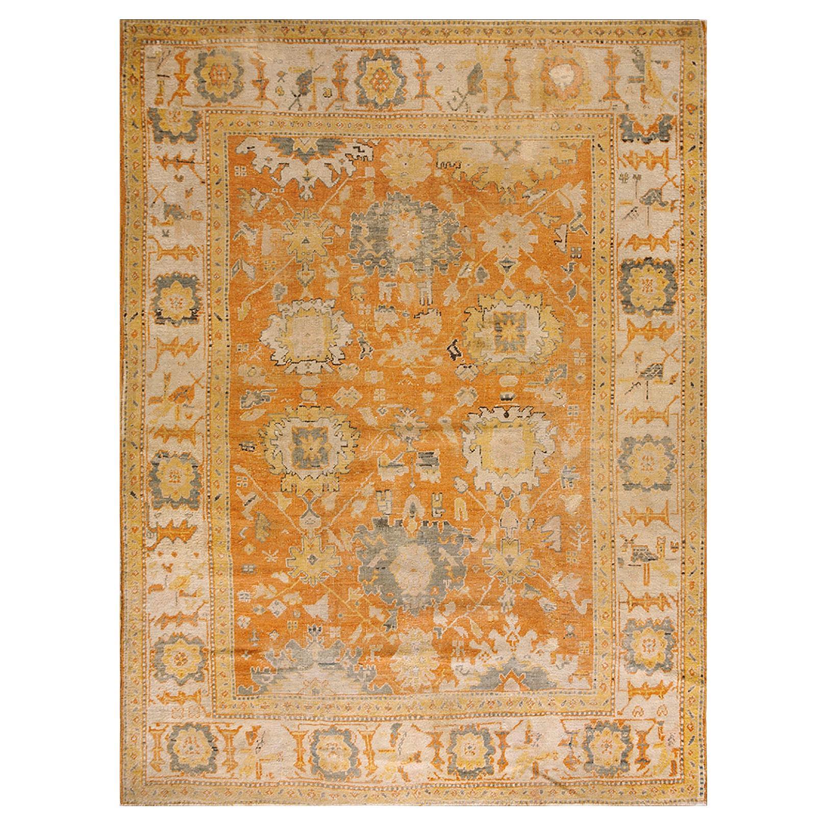 Late 19th Century Turkish Anatolian Oushak Carpet (8'4''x 11'2'' - 254 x 340 cm) For Sale
