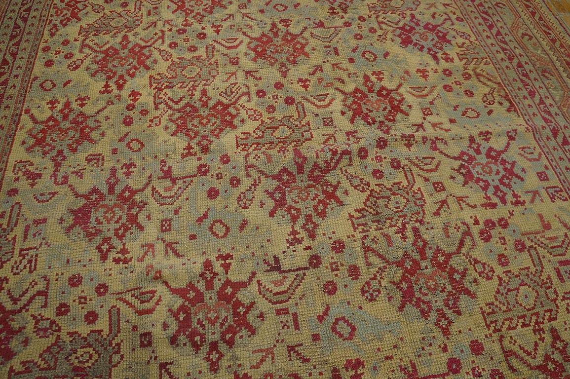 Antique Turkish Oushak rug, size: 8'4