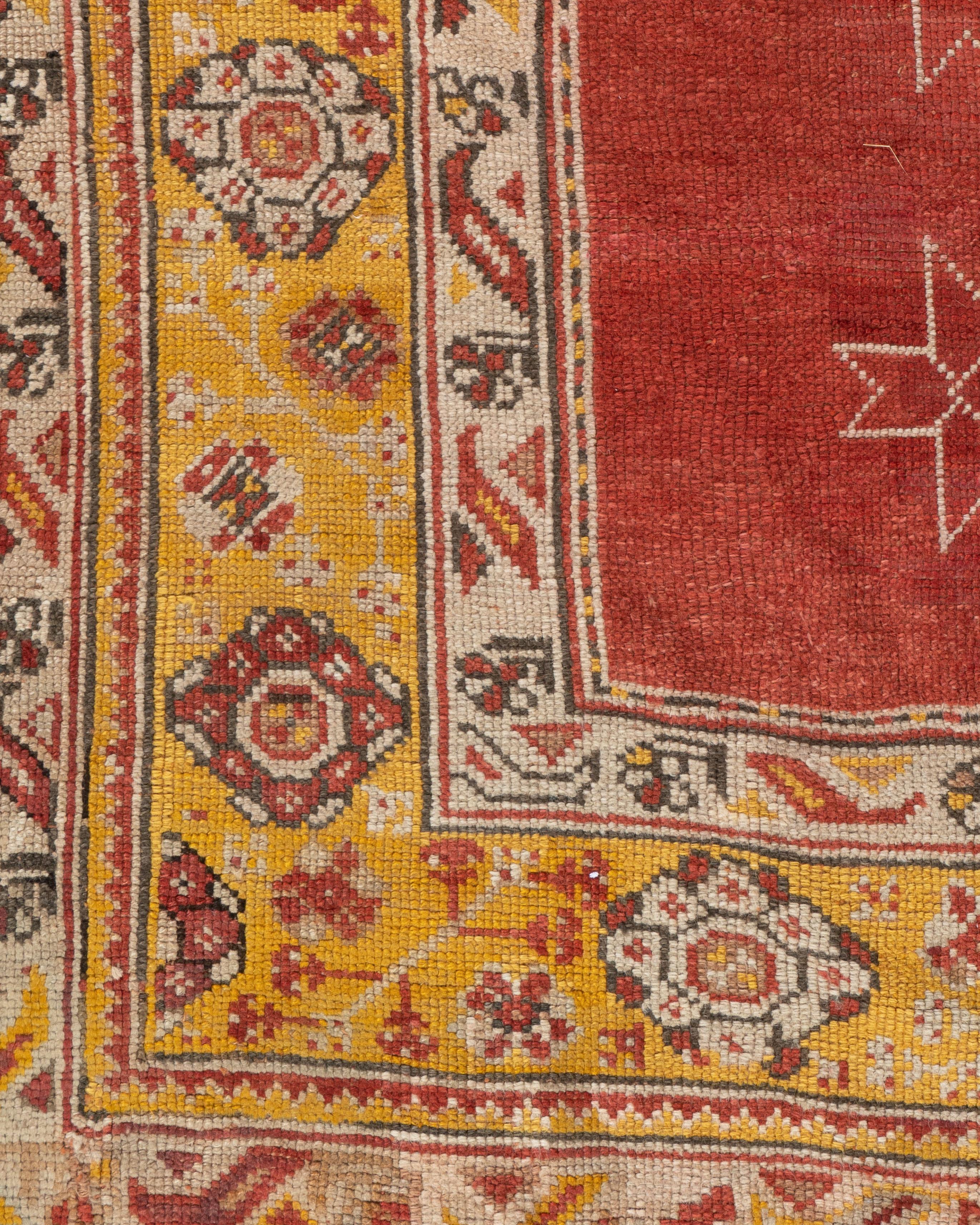 Hand-Knotted Antique Turkish Oushak Rug  8'8 x 11'6 For Sale