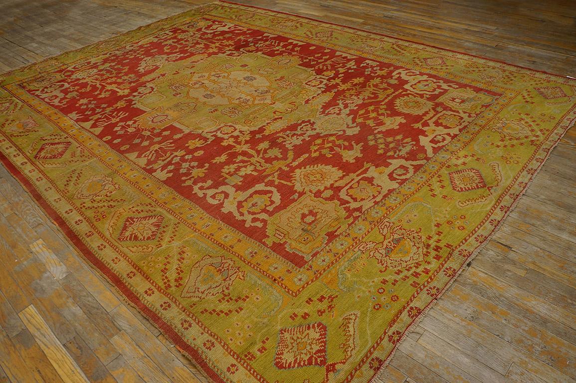 Hand-Knotted Late 19th Century Turkish Oushak  Carpet ( 9' x 12' - 270 x 365 cm )  For Sale