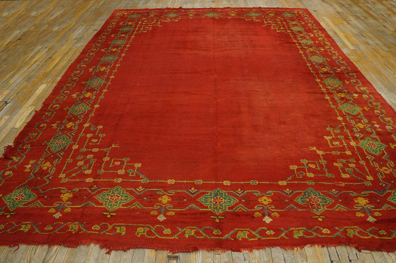 Hand-Knotted Late 19th Century Turkish Oushak Carpet ( 9'10'' x 13'3'' - 300 x 405 ) For Sale