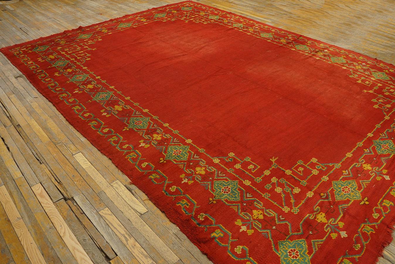 Late 19th Century Turkish Oushak Carpet ( 9'10'' x 13'3'' - 300 x 405 ) In Good Condition For Sale In New York, NY
