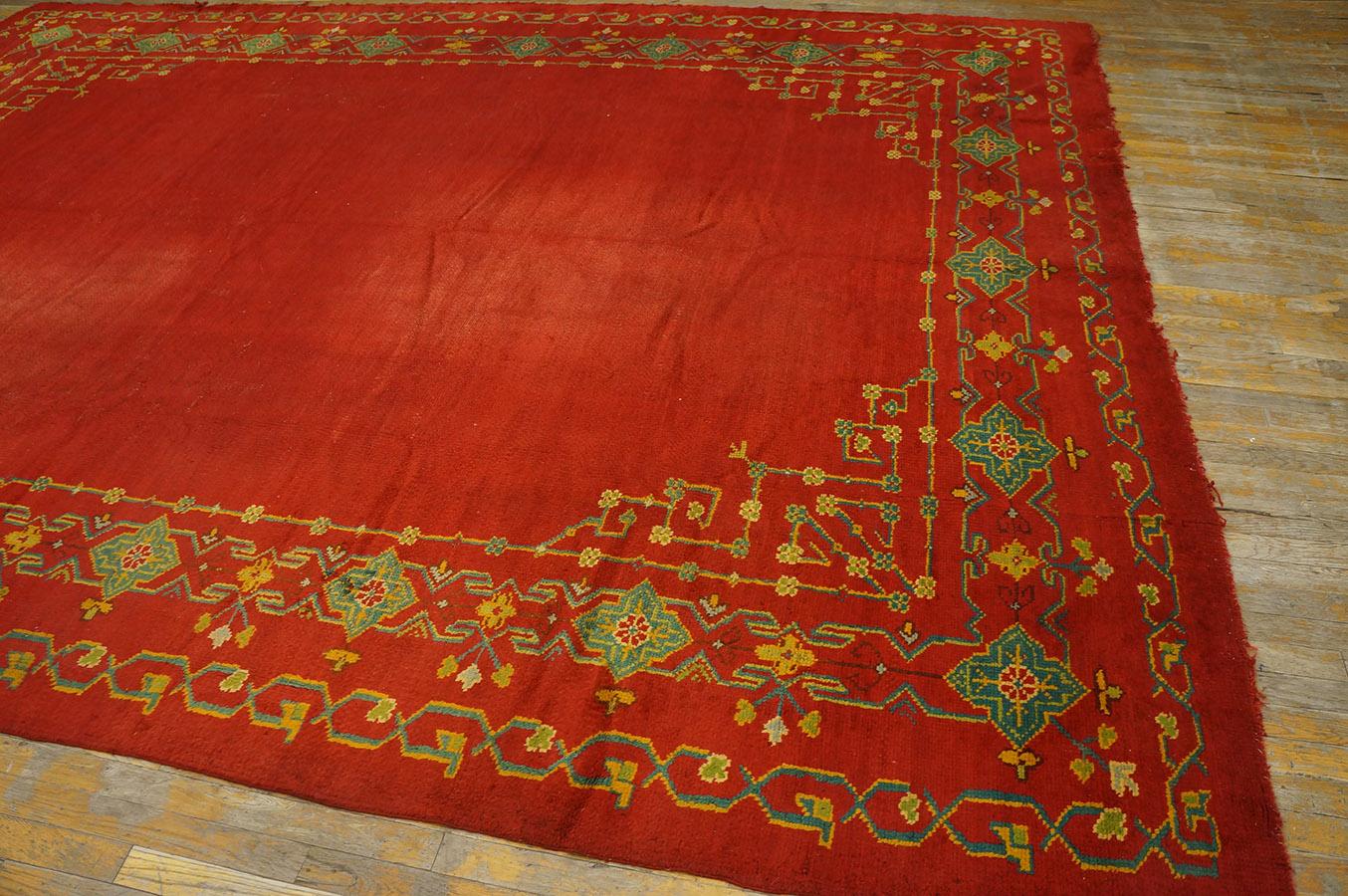 Wool Late 19th Century Turkish Oushak Carpet ( 9'10'' x 13'3'' - 300 x 405 ) For Sale