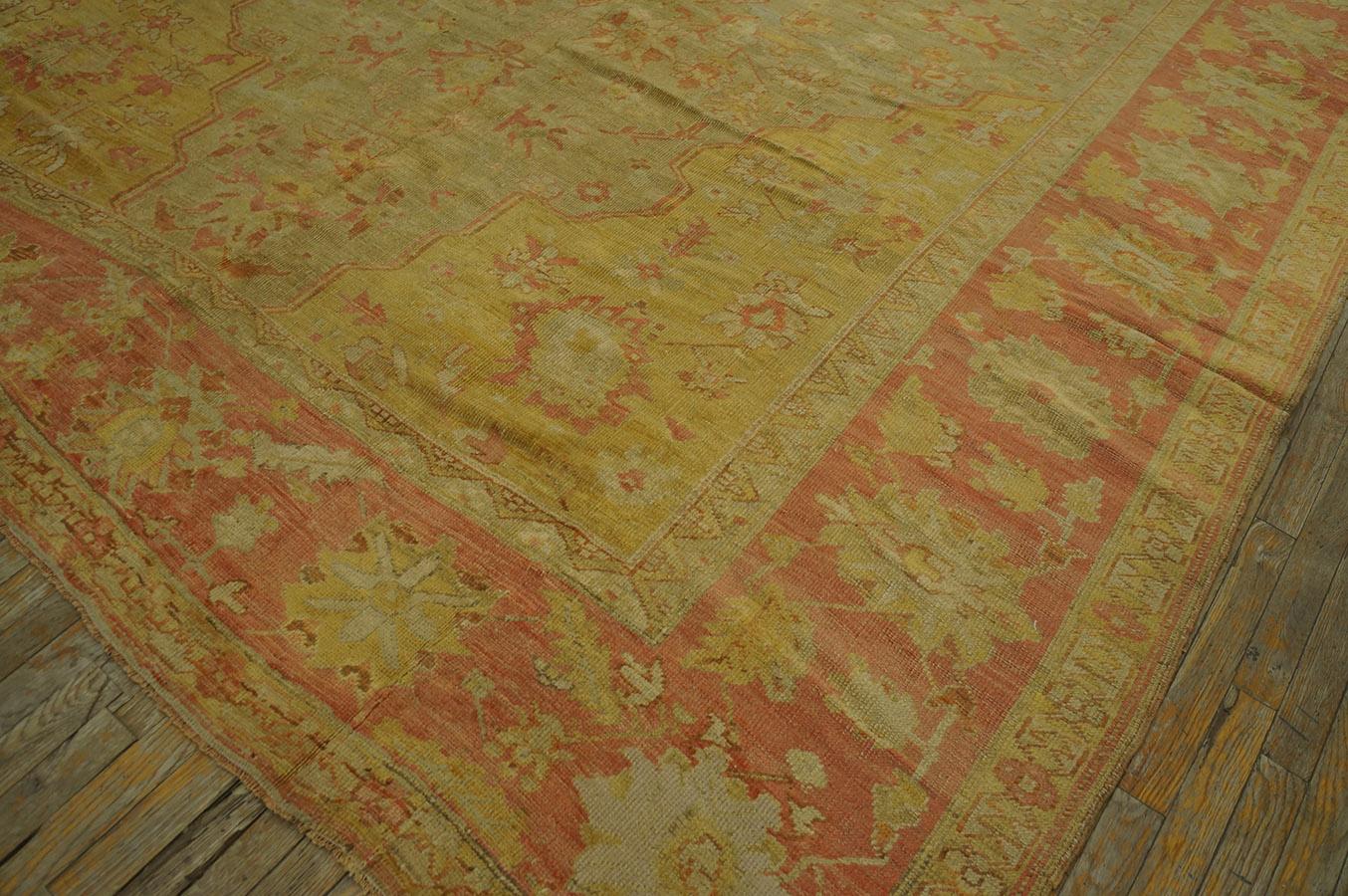 19th Century Turkish Oushak Carpet ( 9'2'' x 13'8'' - 280 x 416 ) For Sale 5