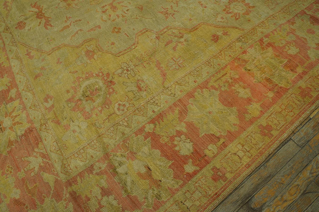 19th Century Turkish Oushak Carpet ( 9'2'' x 13'8'' - 280 x 416 ) For Sale 10