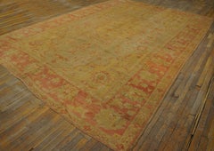 Mesmerizing Decorative Antique Turkish Oushak Rug With Classic Open Field Design