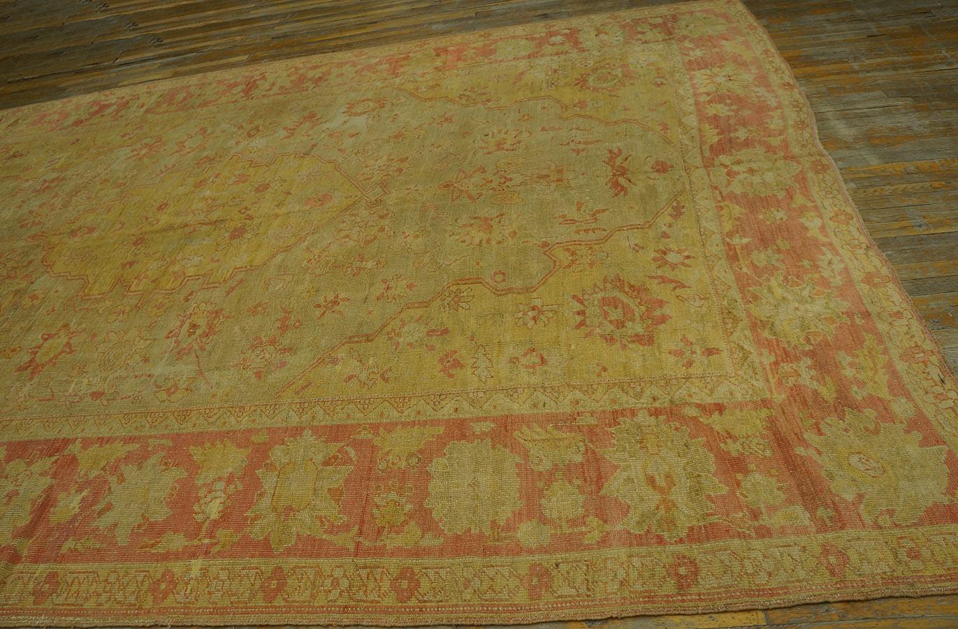Early 20th Century 19th Century Turkish Oushak Carpet ( 9'2'' x 13'8'' - 280 x 416 ) For Sale