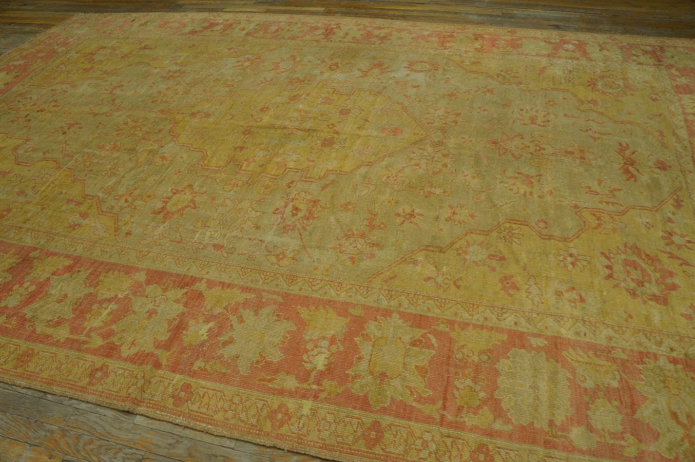 Wool 19th Century Turkish Oushak Carpet ( 9'2'' x 13'8'' - 280 x 416 ) For Sale