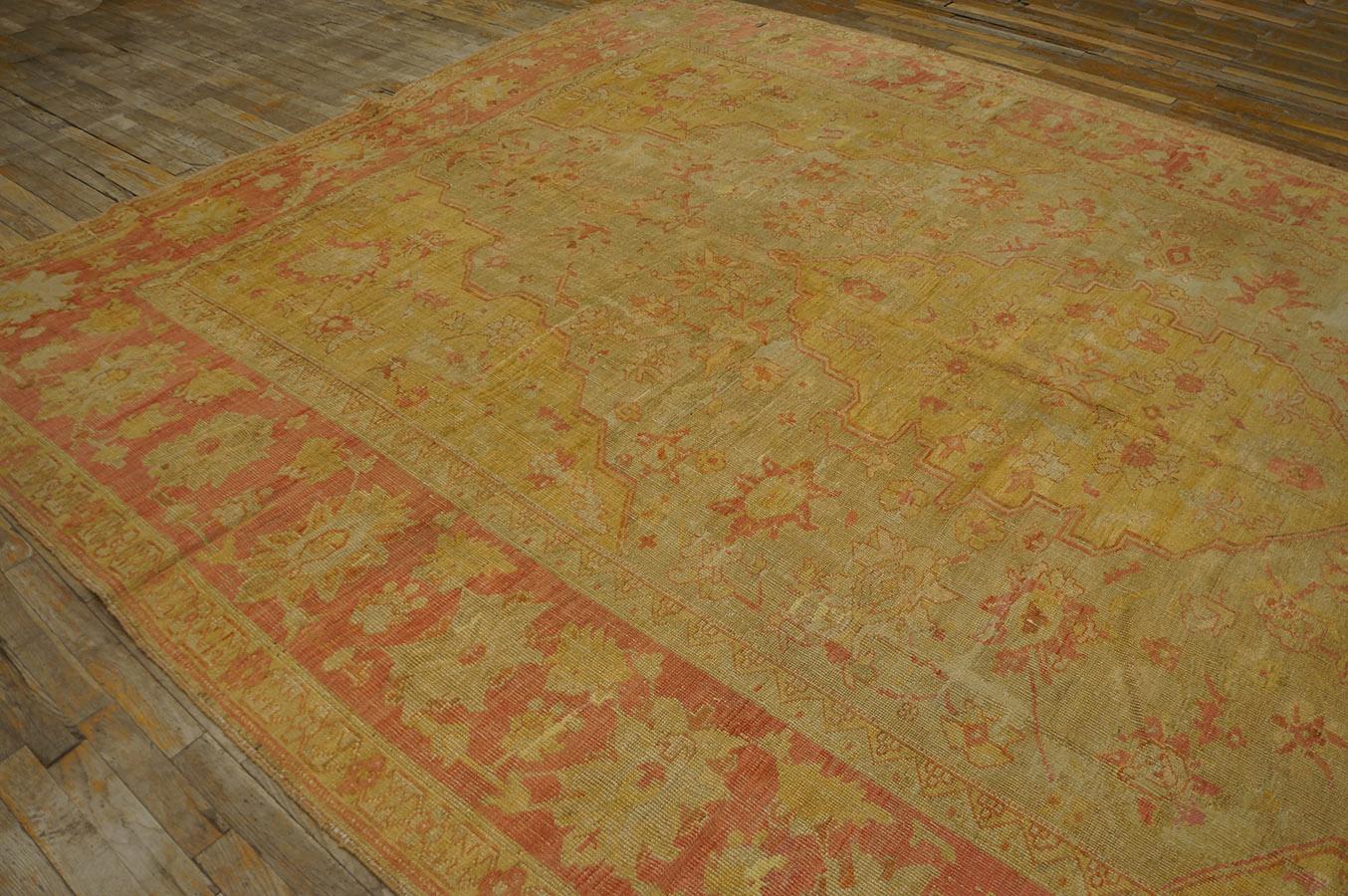 19th Century Turkish Oushak Carpet ( 9'2'' x 13'8'' - 280 x 416 ) For Sale 1