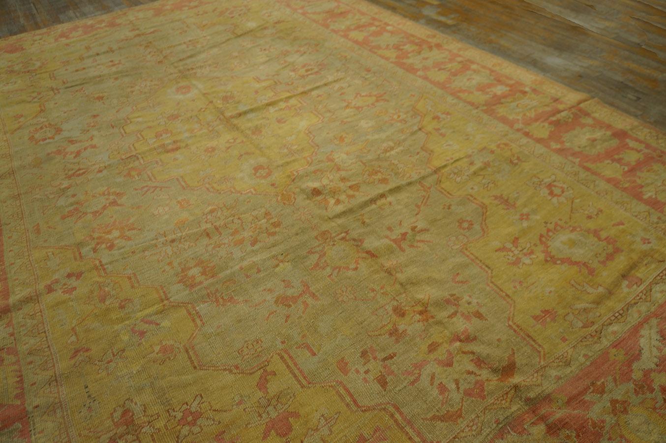 19th Century Turkish Oushak Carpet ( 9'2'' x 13'8'' - 280 x 416 ) For Sale 3