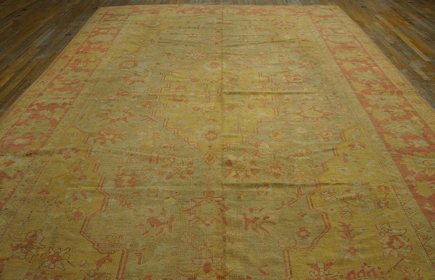 19th Century Turkish Oushak Carpet ( 9'2'' x 13'8'' - 280 x 416 ) For Sale 4