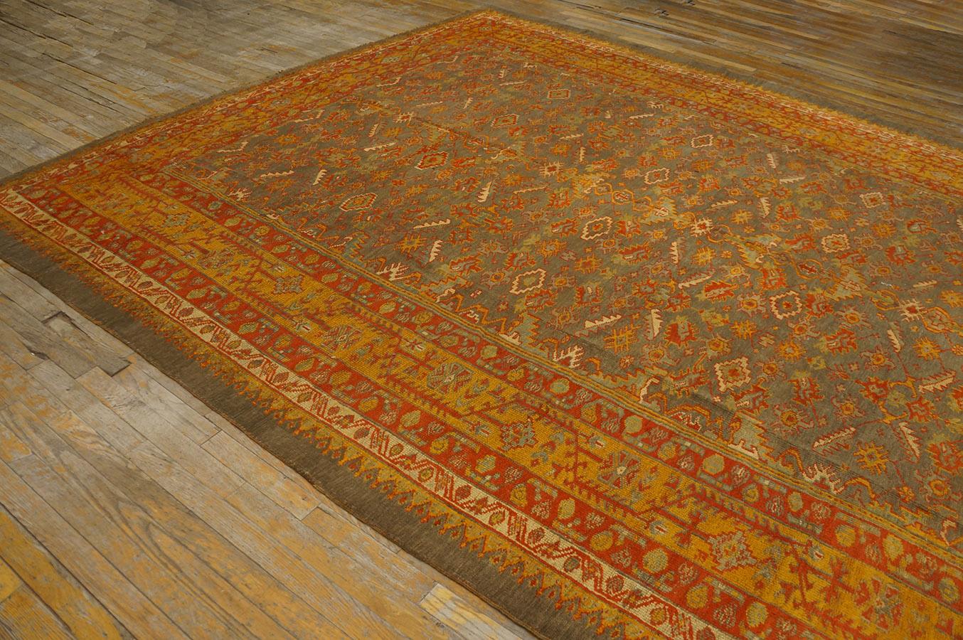Late 19th Century Turkish Oushak Carpet ( 9'7'' x 11'3'' - 292 x 343 cm) For Sale 2