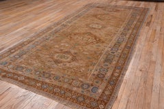 Antique Turkish Oushak Rug, Brown Field, Purple & Green Accents, Sumak Style