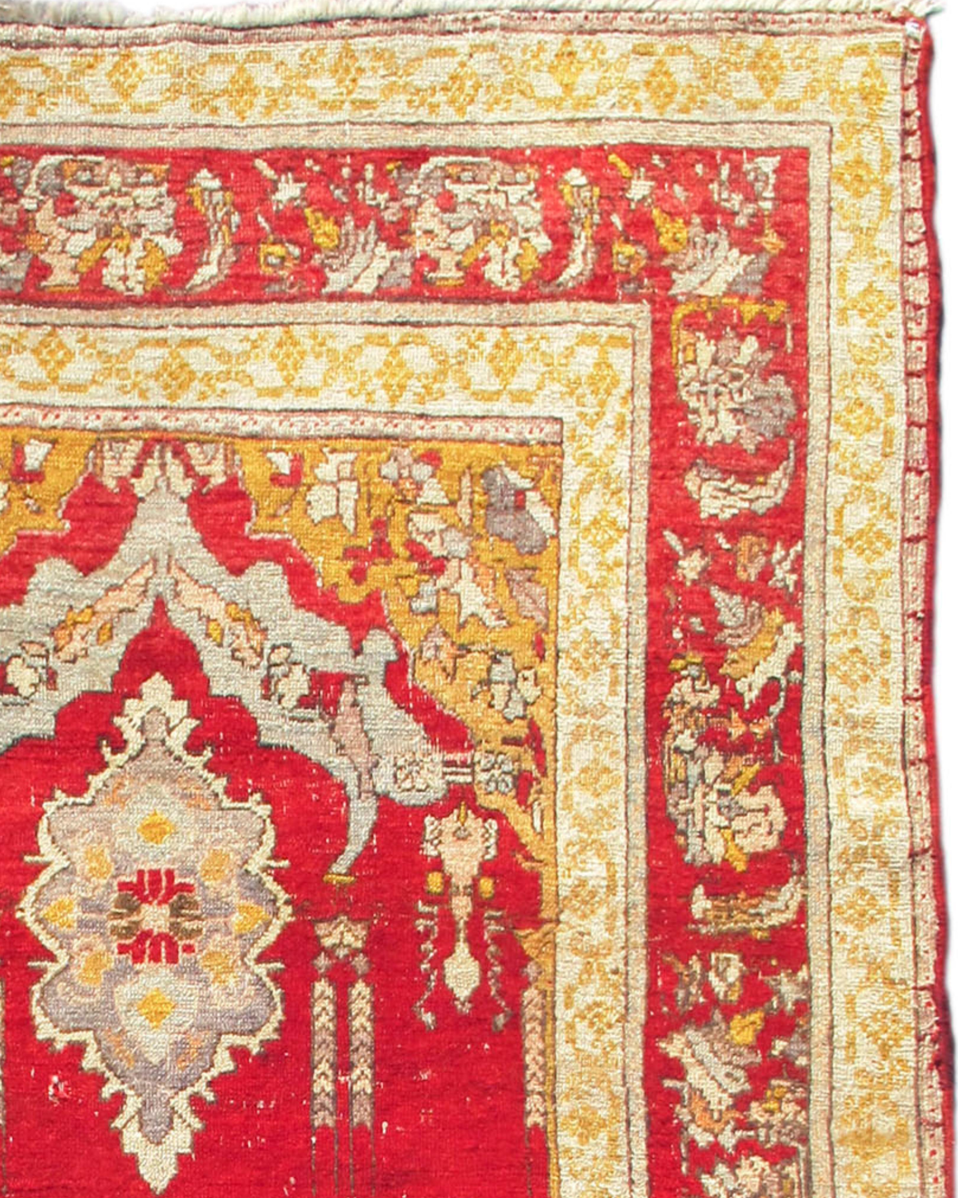 Antique Red and Gold Turkish Oushak Rug, c. 1900

Additional Information:
Dimensions: 6'5