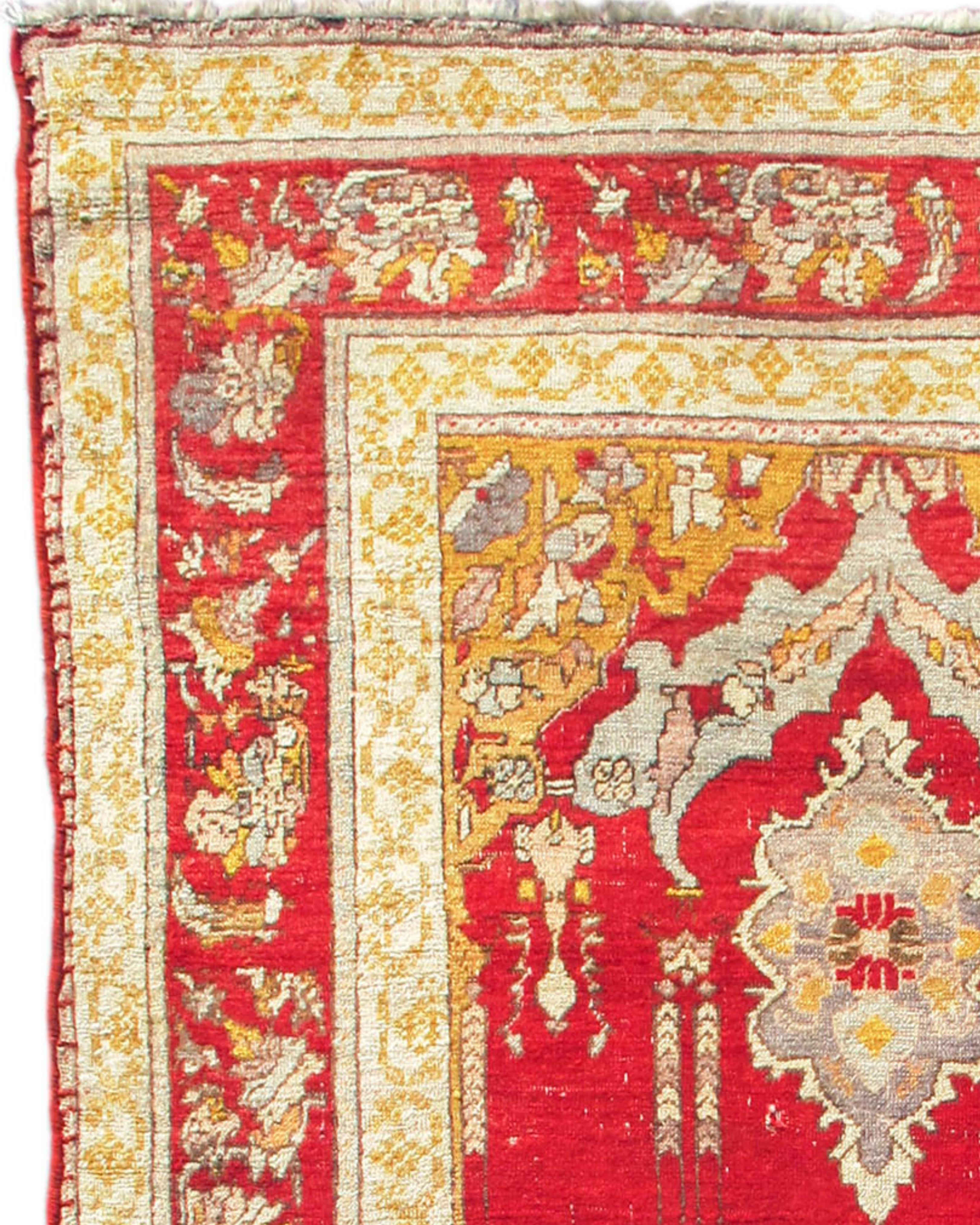 Hand-Woven Antique Turkish Oushak Rug, c. 1900 For Sale