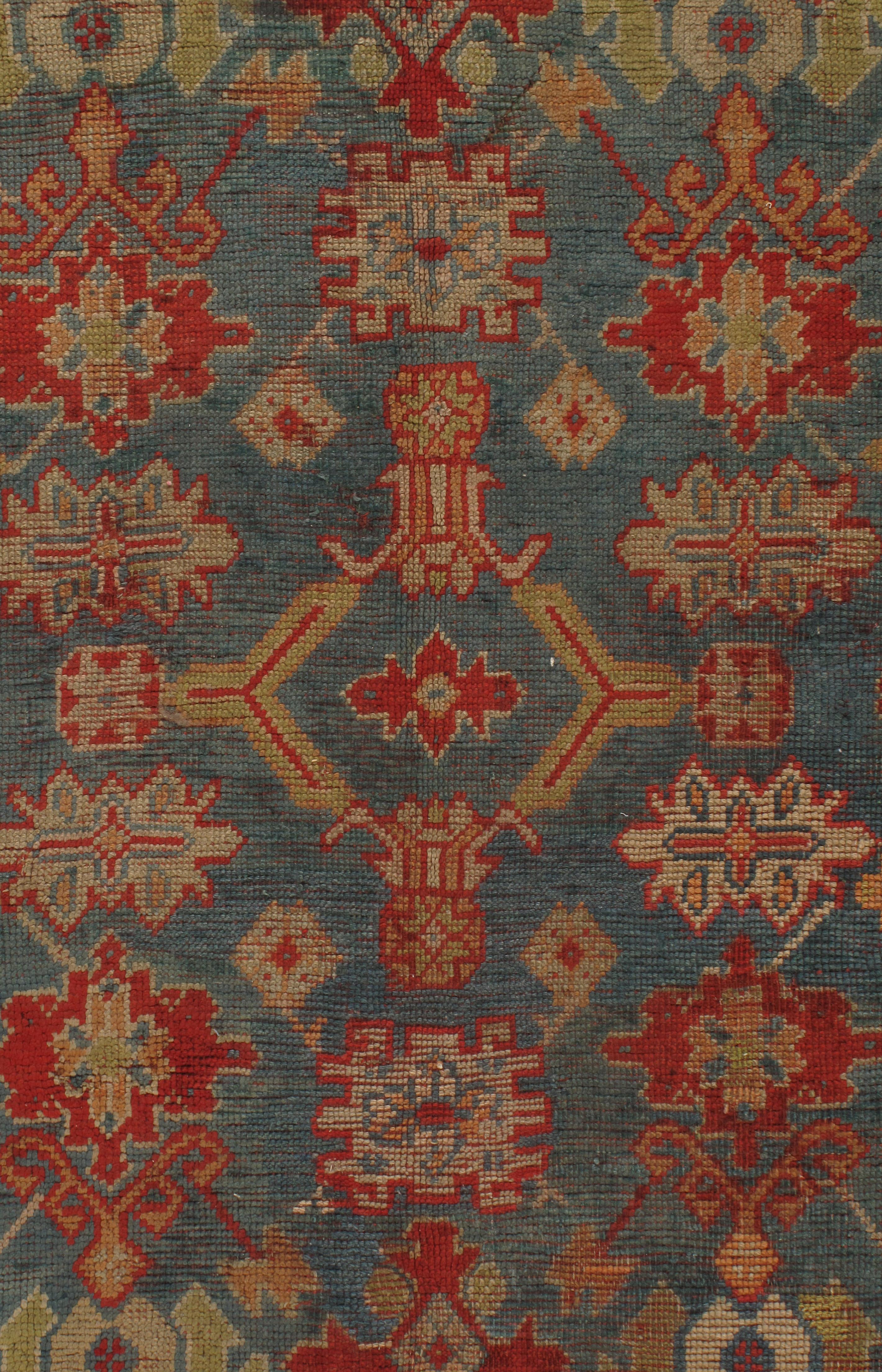Ancien tapis turc Oushak, vers 1890  6' x 9' en vente 2