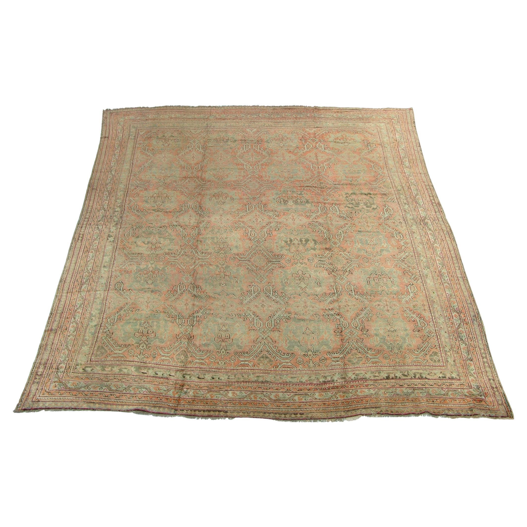 Antique Turkish Oushak Rug, Circa 1900, Oversized 18'7" x 16'9"