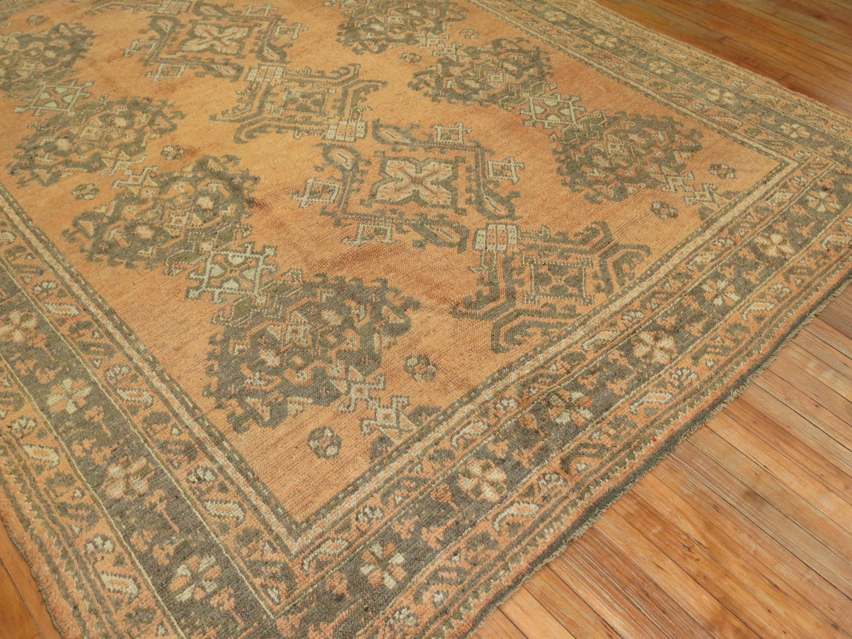 Antique Turkish Oushak Rug 4