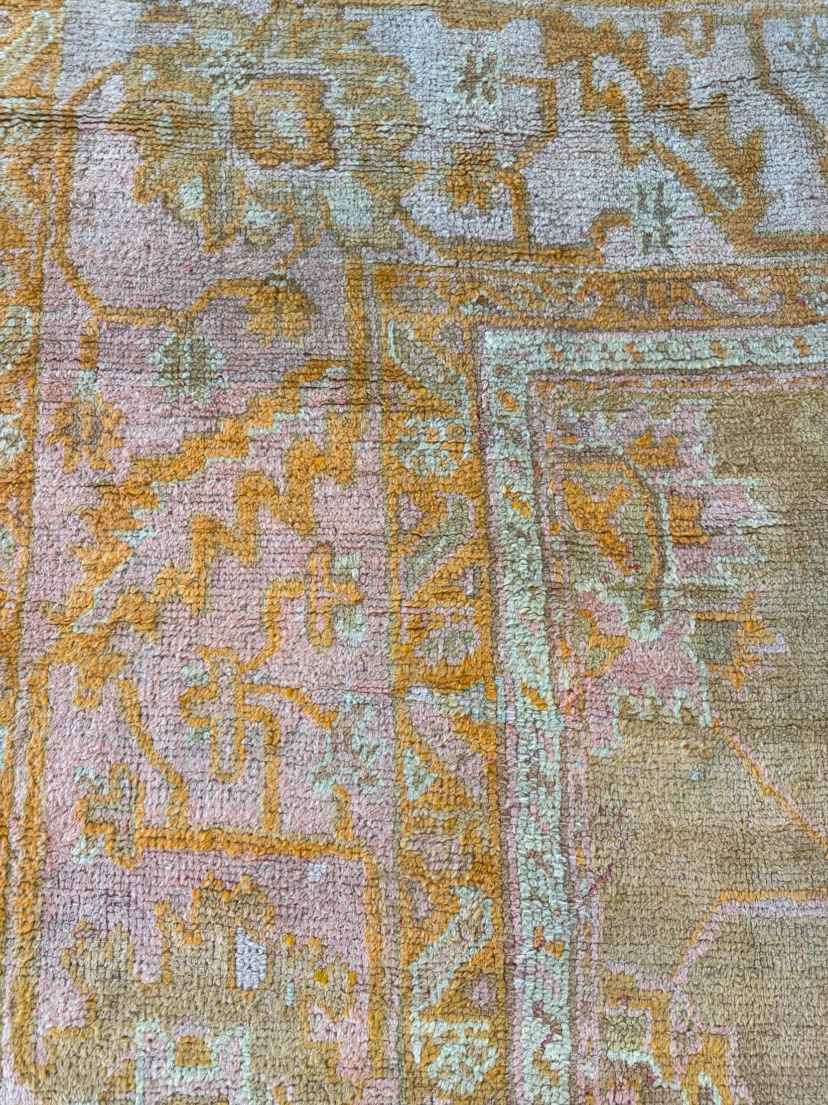 Antique Turkish Oushak Rug For Sale 1