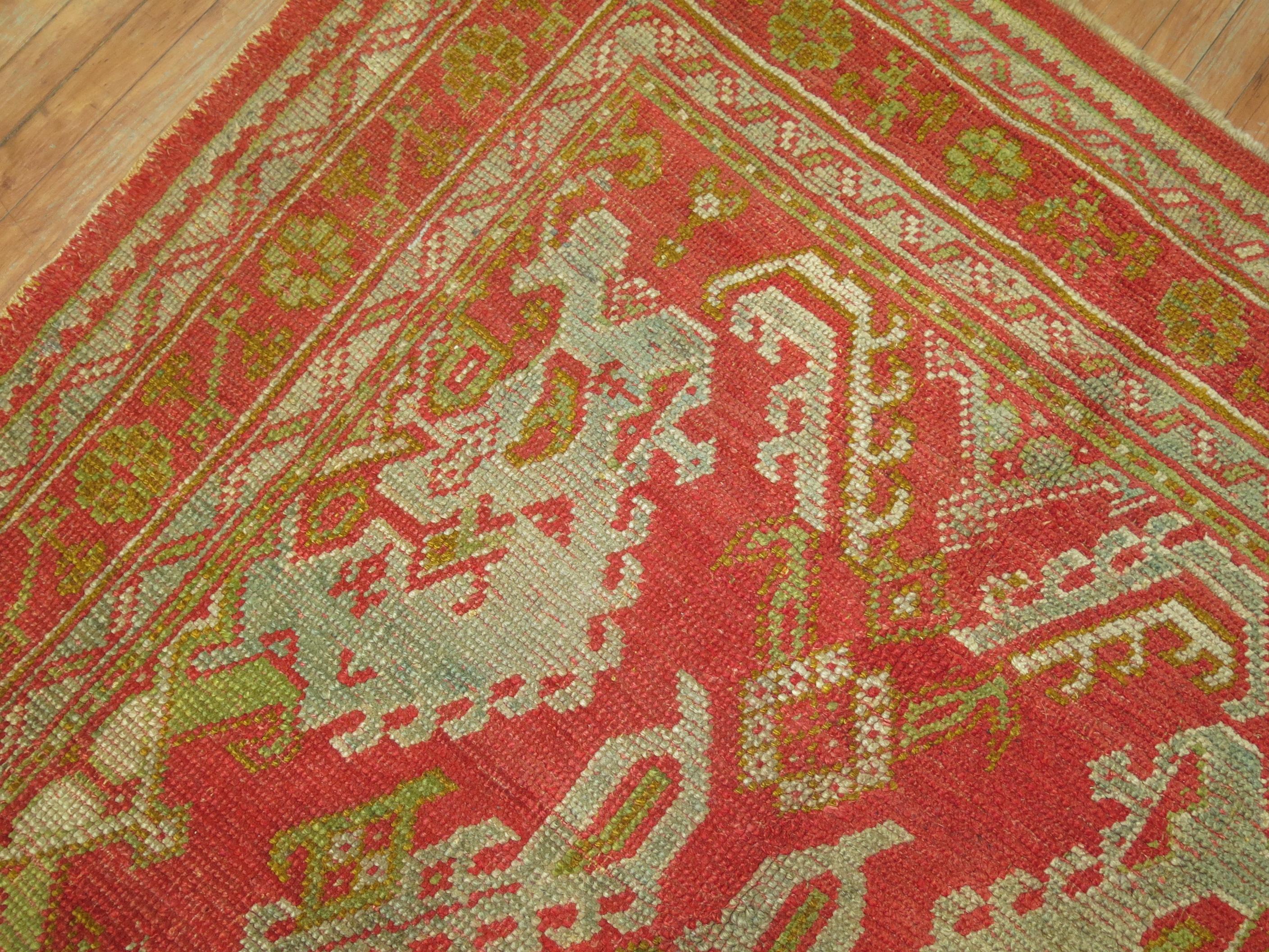 Antique Turkish Oushak Rug 5