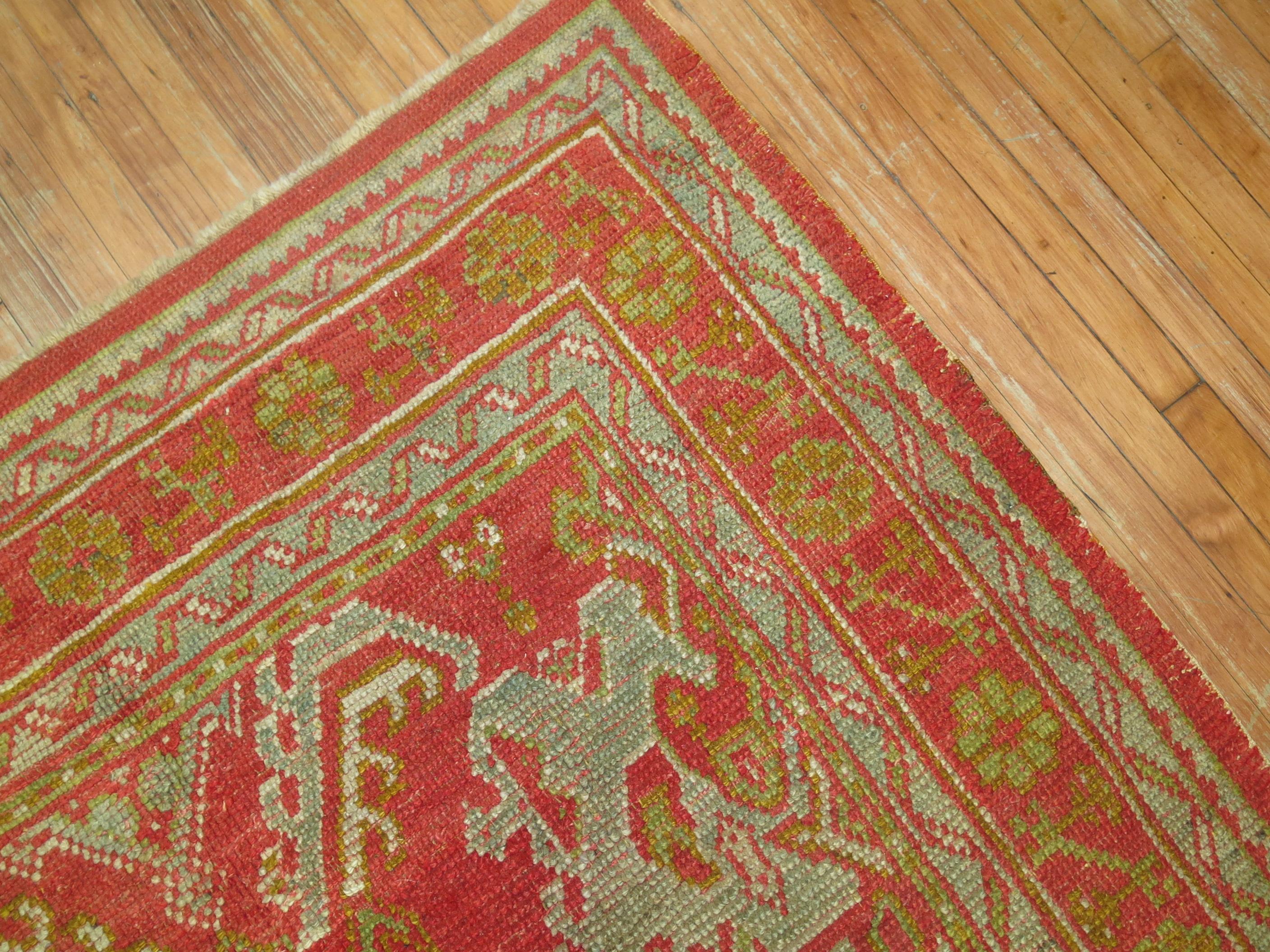 Antique Turkish Oushak Rug 6