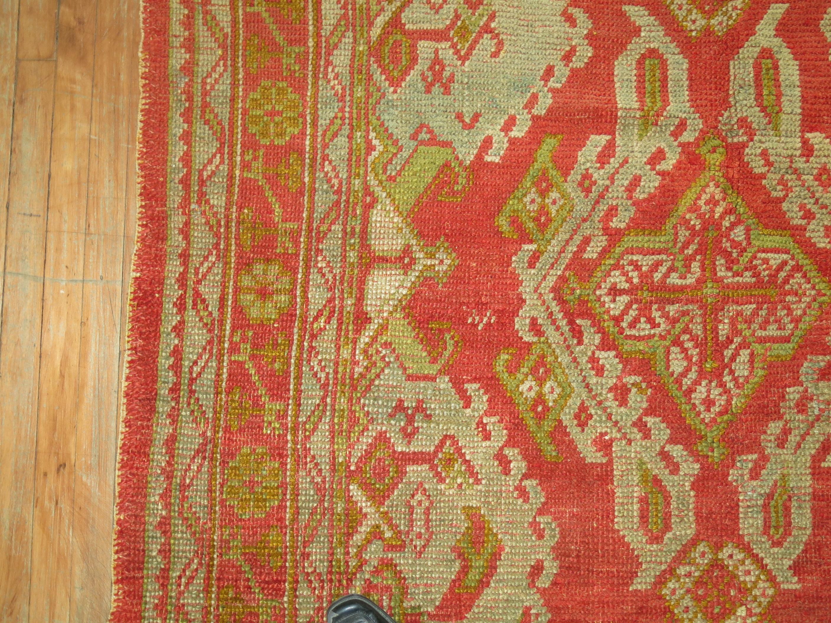 Antique Turkish Oushak Rug 9