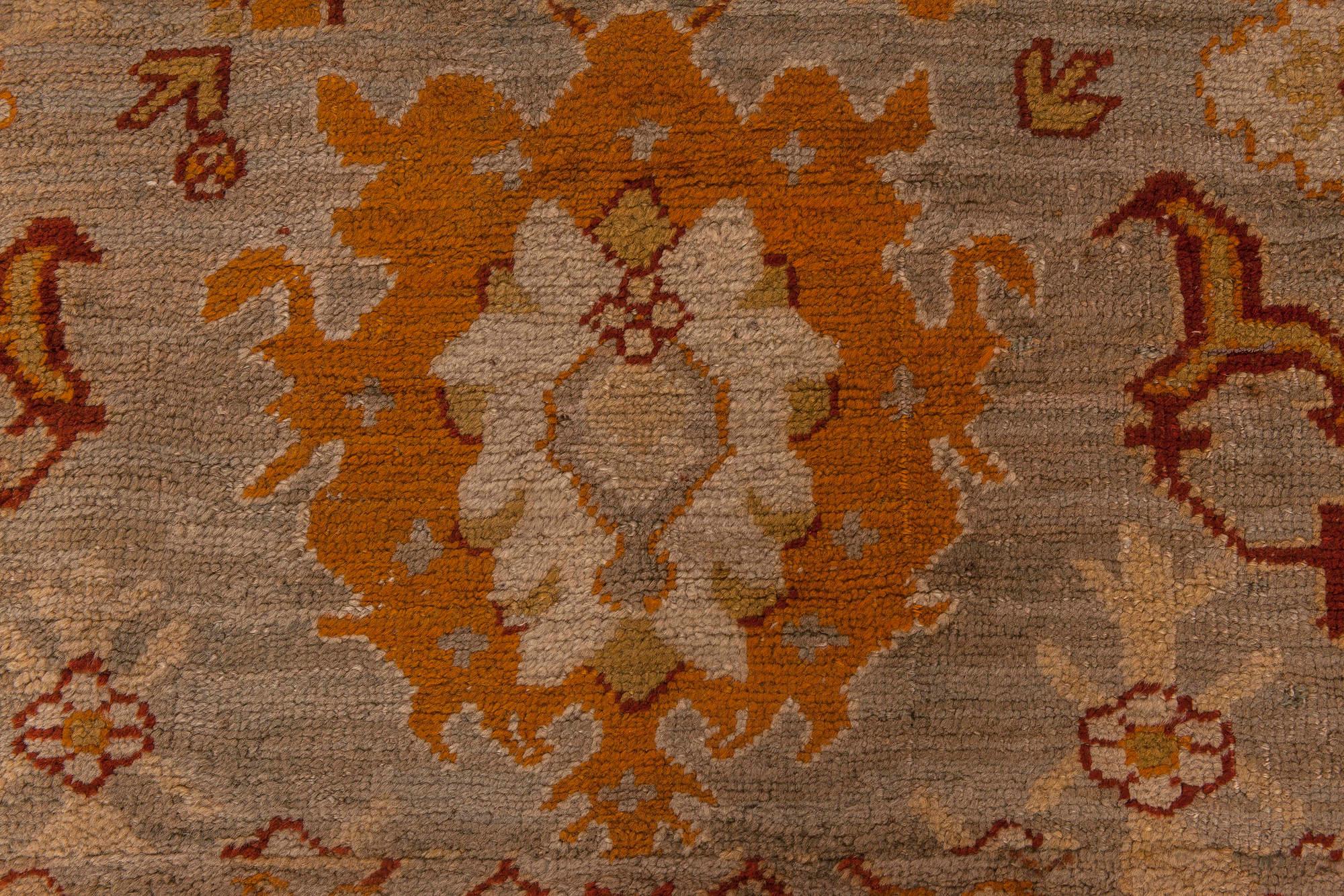 Antique Turkish Oushak Handwoven Wool Rug (size adjusted)
Size: 14'1