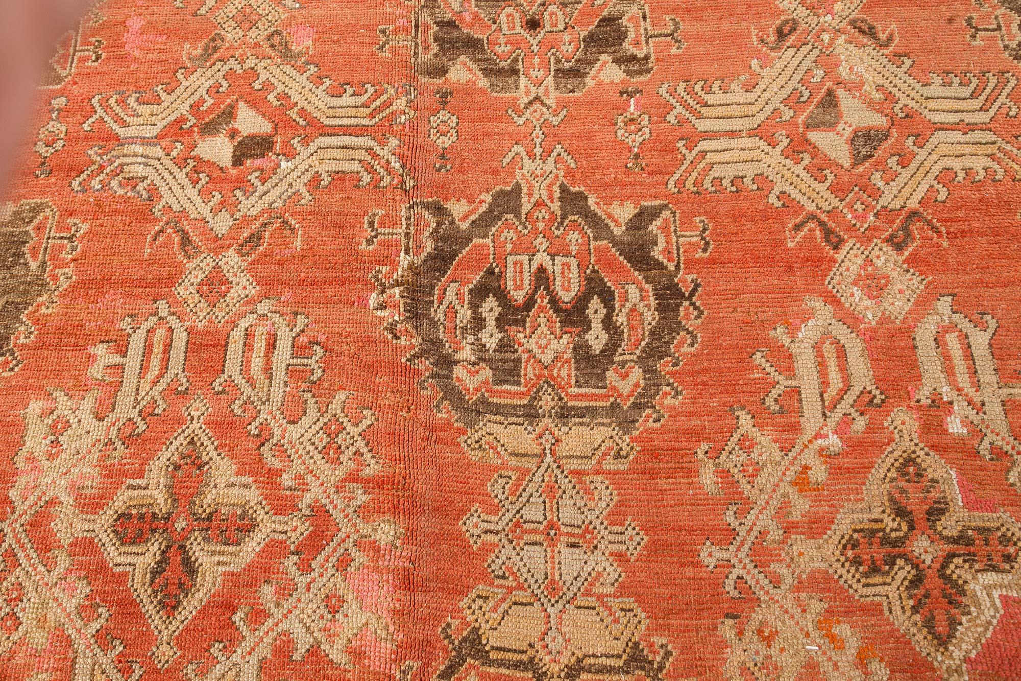 Hand-Woven Doris Leslie Blau Oversized Antique Turkish Oushak Rug For Sale