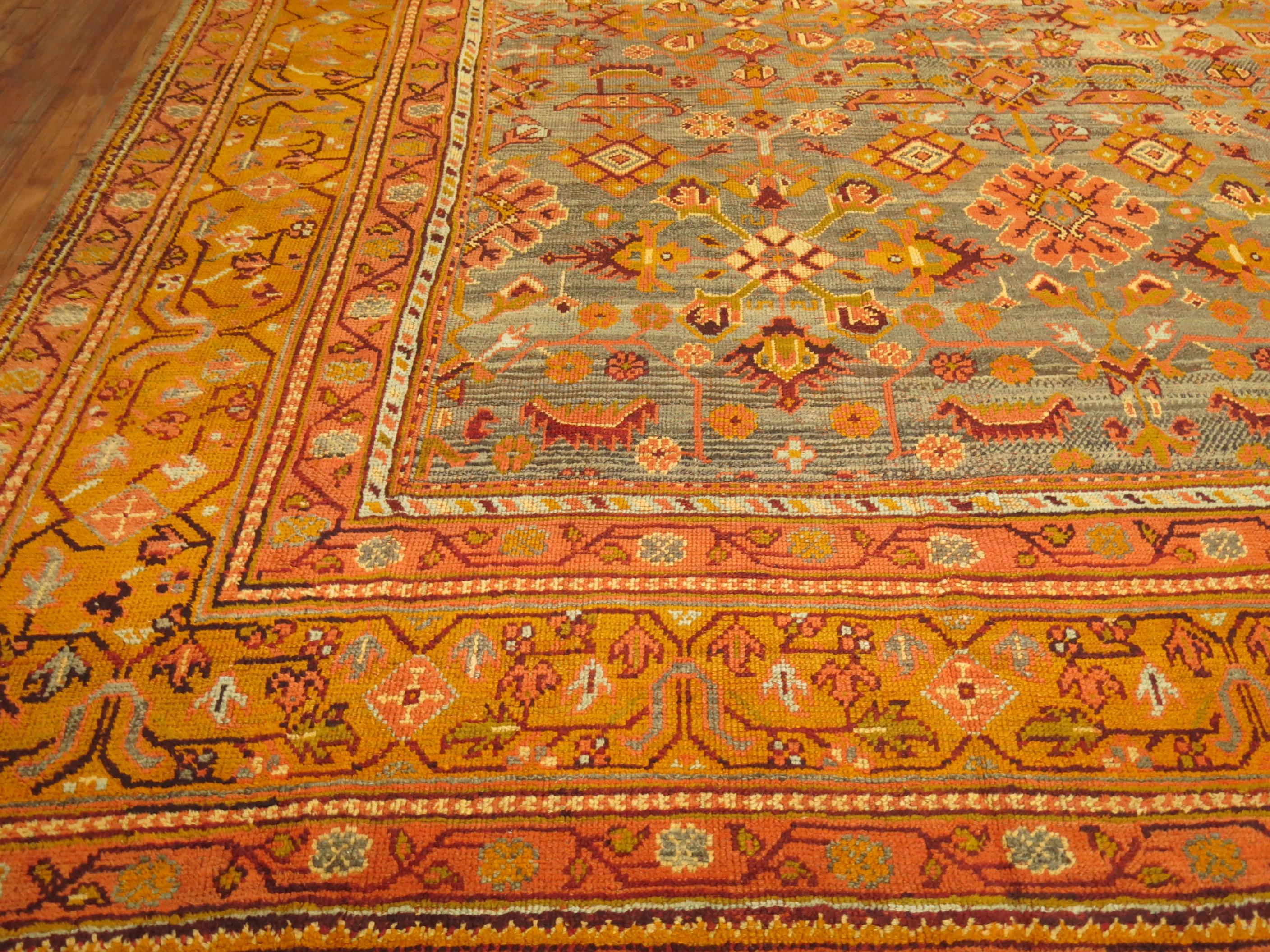 American Classical Antique Turkish Oushak Rug