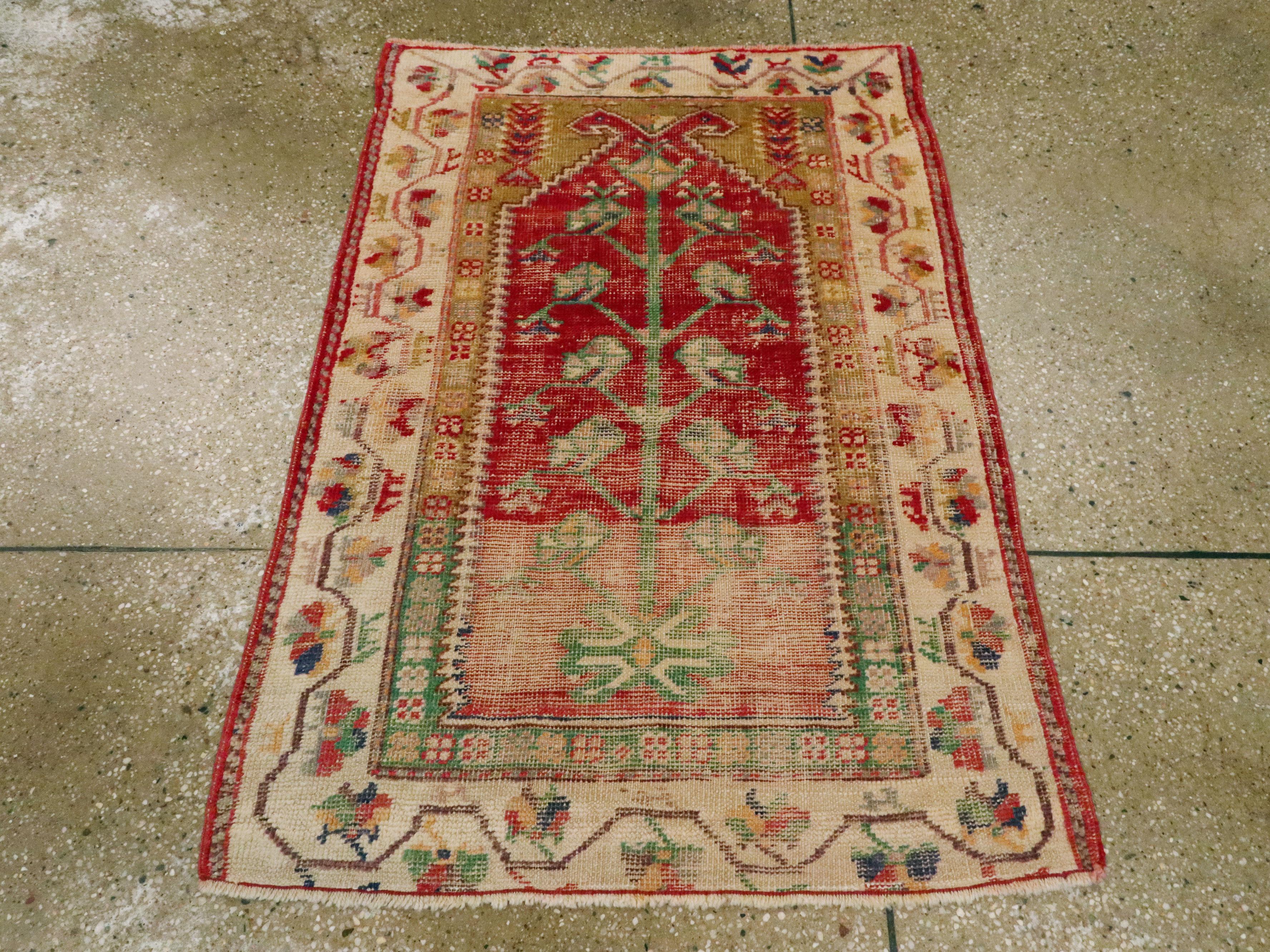 Rustic Distressed Antique Turkish Oushak Rug For Sale