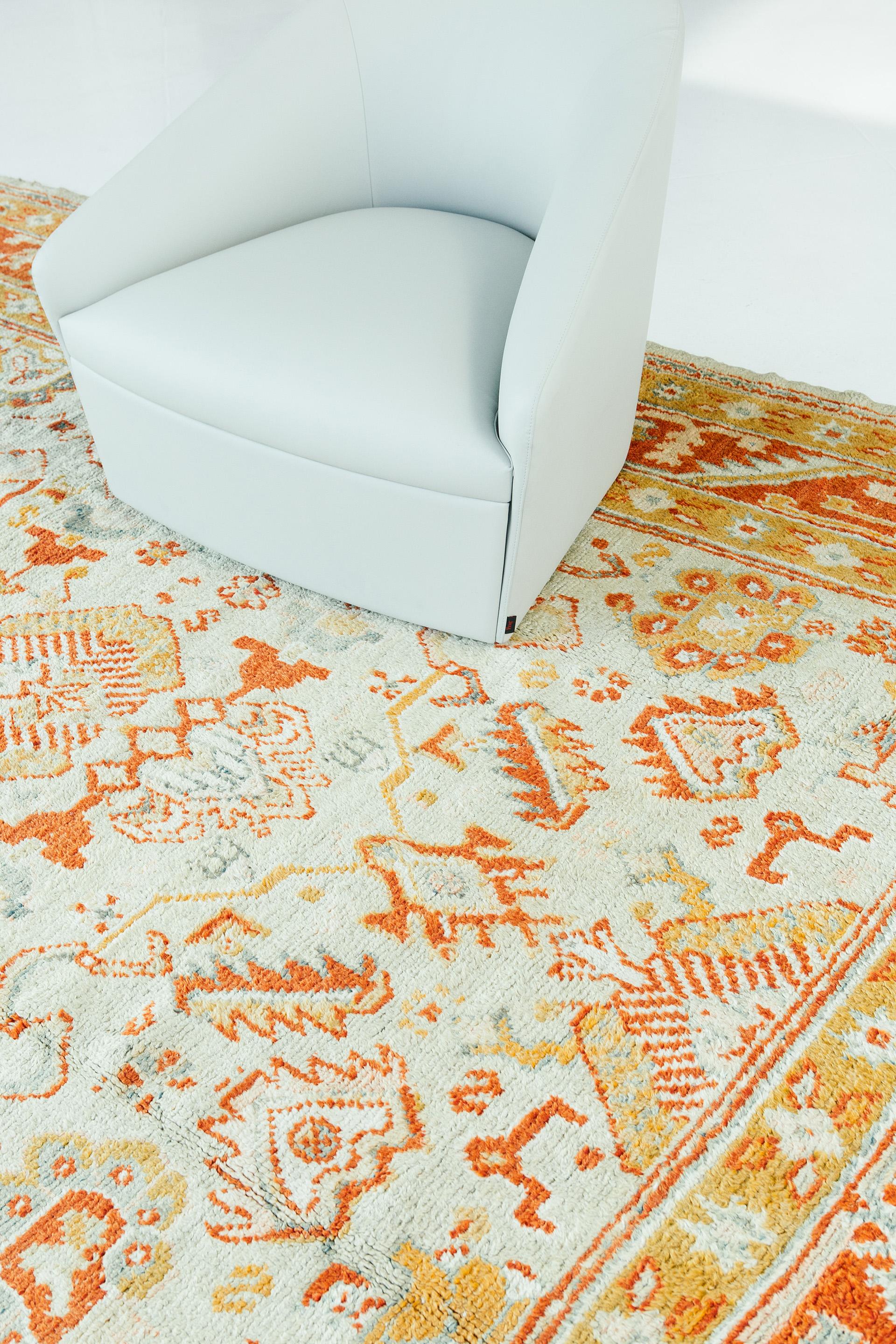 20th Century Antique Turkish Oushak Rug For Sale