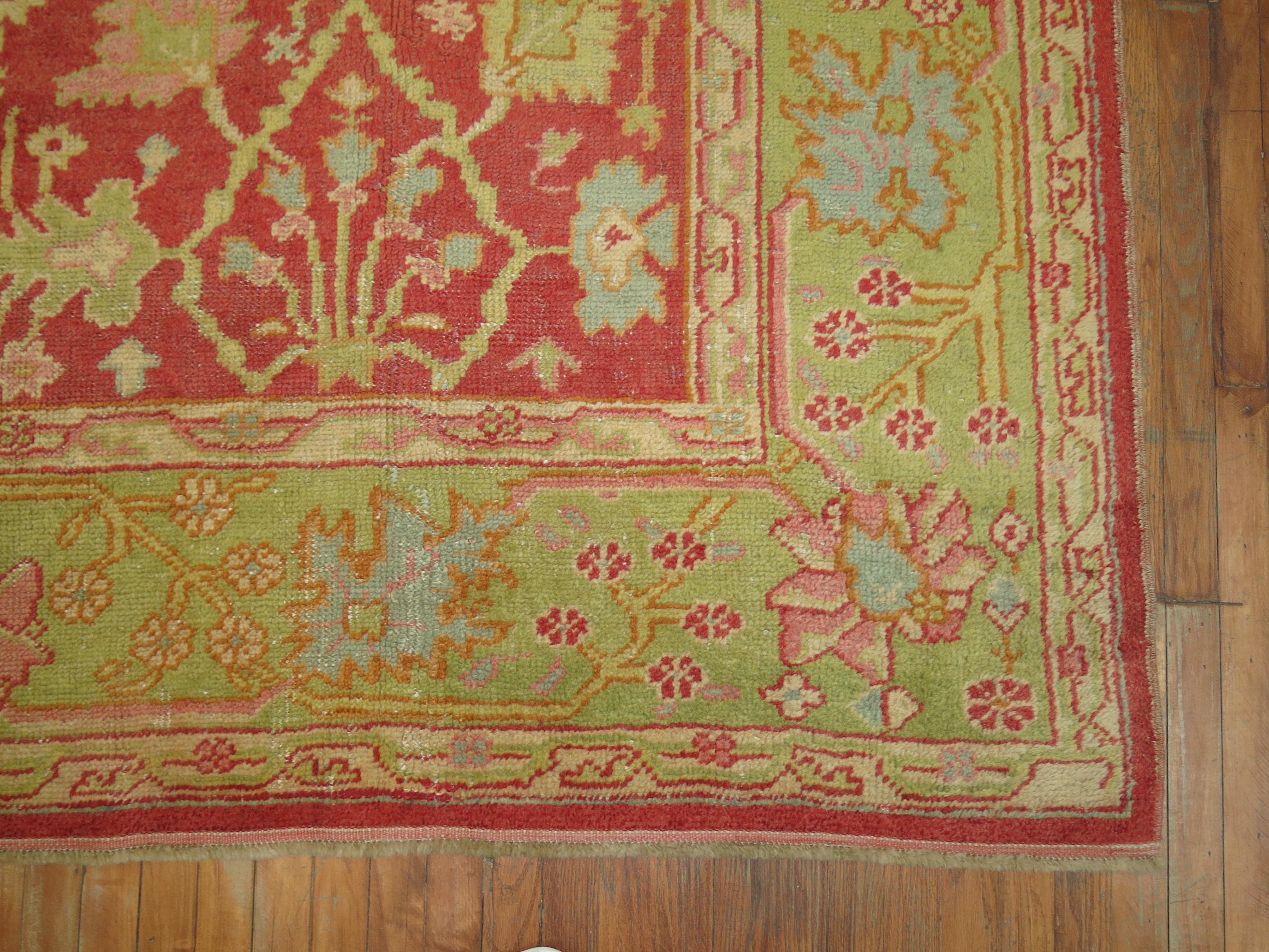 Antique Turkish Oushak Rug In Excellent Condition In New York, NY