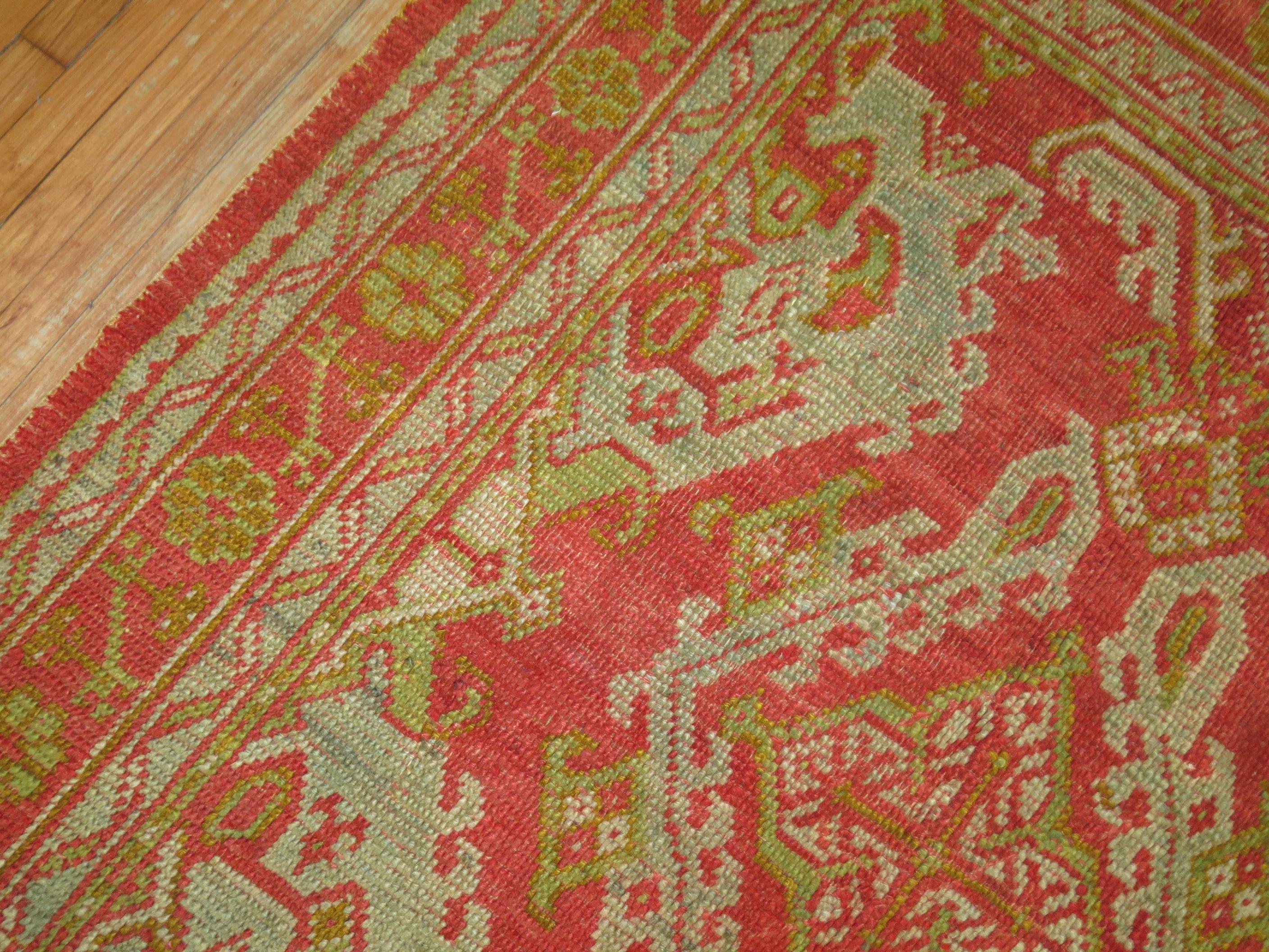 Antique Turkish Oushak Rug In Excellent Condition In New York, NY